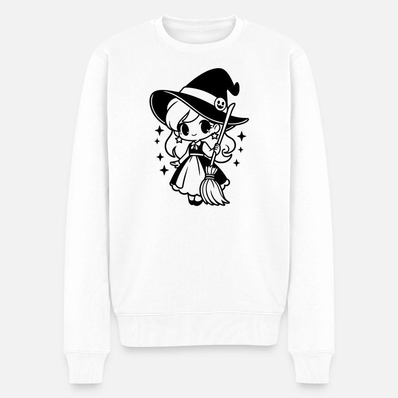 Süße Halloween Hexe - Männer Premium Bio Pullover - Weiß