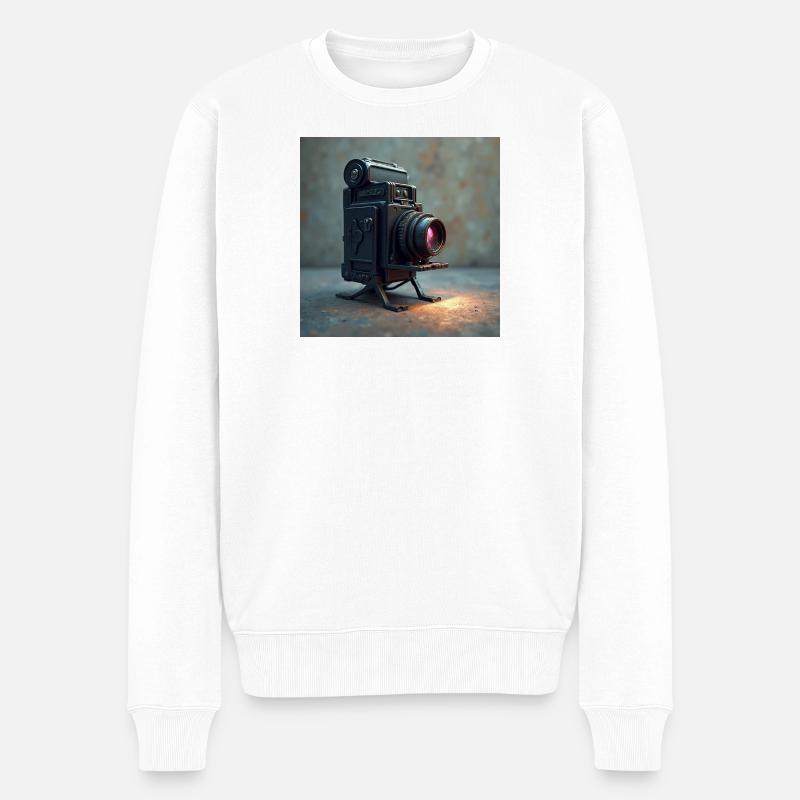 Kamera - Männer Premium Bio Pullover - Weiß