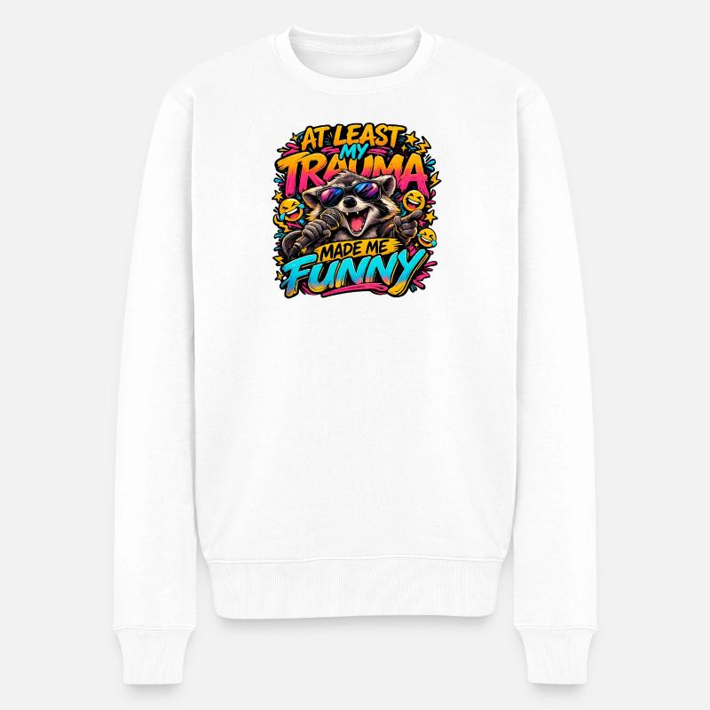 Le traumatisme m’a rendu drôle - Pull Premium bio Homme - blanc