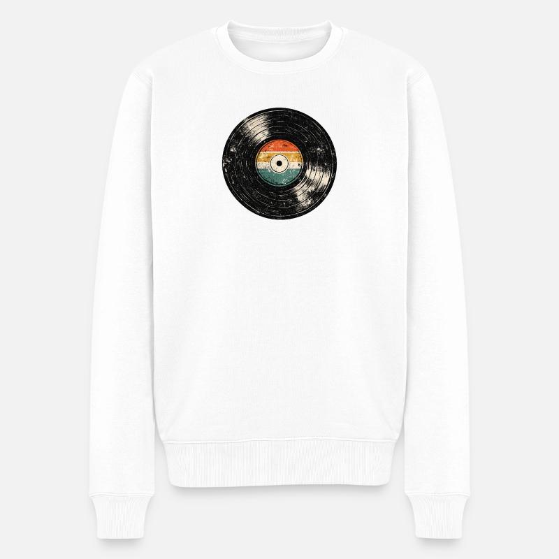 Vinyle rétro - Pull Premium bio Homme - blanc
