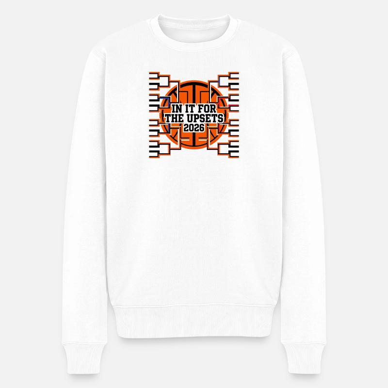 Kernkreis Neon Geometrie-Muster - Männer Premium Bio Pullover - Weiß