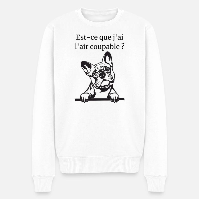 Bouledogue Français - Pull Premium bio Homme - blanc