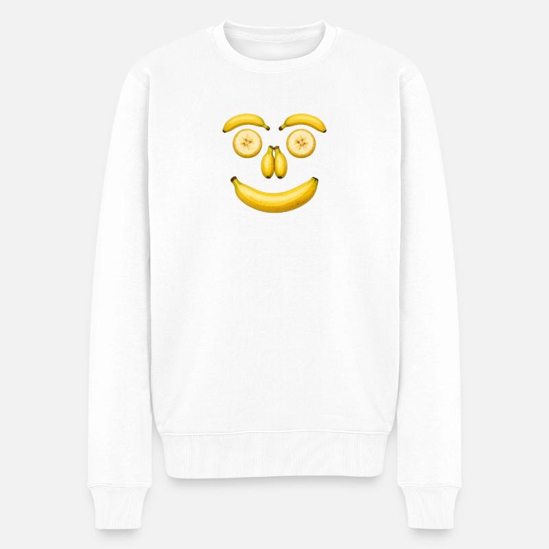 Bananen Gesicht - Visage de banane - Pull Premium bio Homme - blanc
