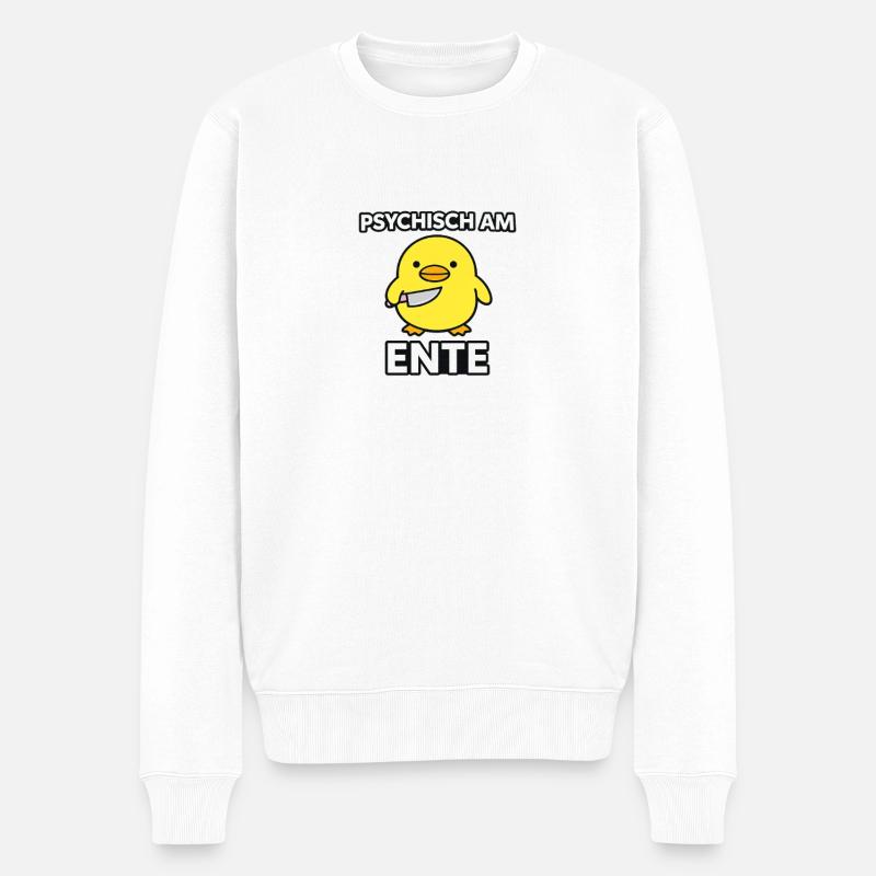 PsyDuck Messerwitz Ente - Männer Premium Bio Pullover - Weiß