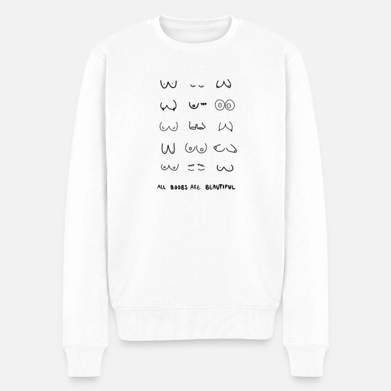 All boobies are Beautiful  - Männer Premium Bio Pullover - Weiß
