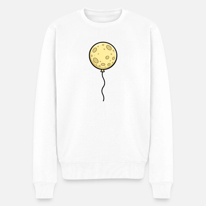 Mondballon Cartoonlook - Männer Premium Bio Pullover - Weiß