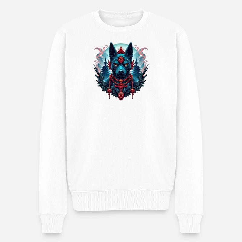 Temple Beast Awakening - Männer Premium Bio Pullover - Weiß