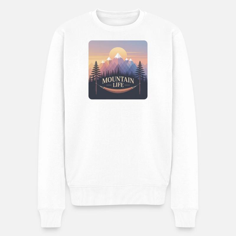 Mountain Life - Männer Premium Bio Pullover - Weiß