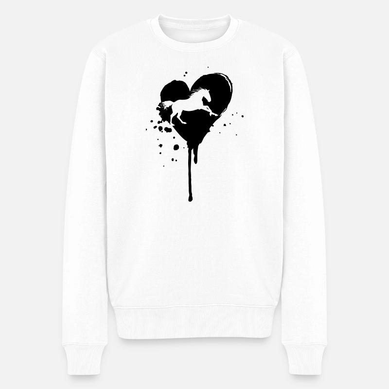 einHerzfuerPRE - Männer Premium Bio Pullover - Weiß