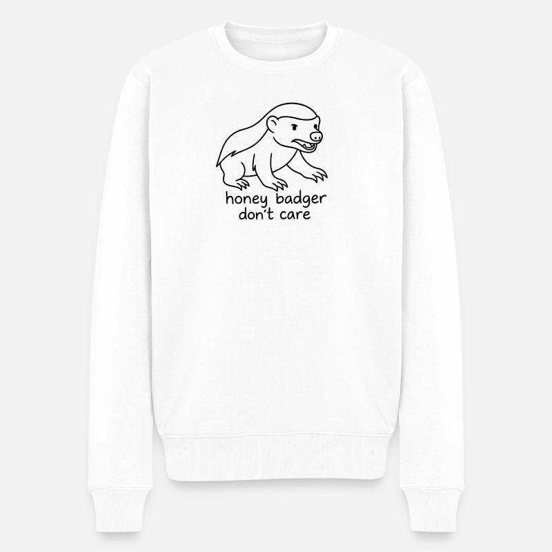Honigdachs Humor Illustration - Männer Premium Bio Pullover - Weiß
