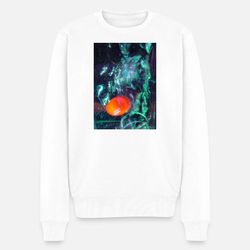 Nébuleuse néon avec Noyau Orange - Pull Premium bio Homme - blanc