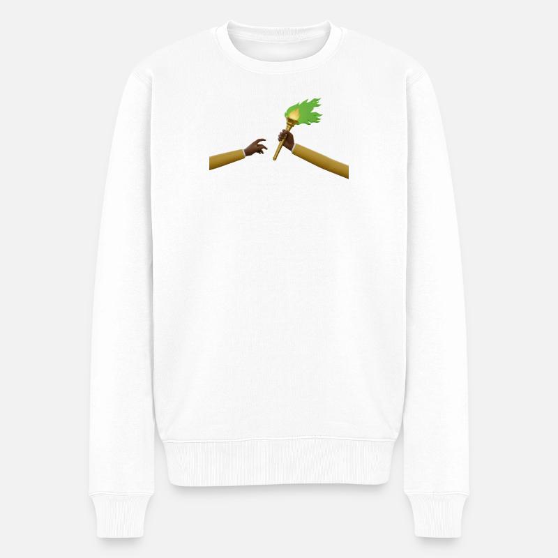 Kongo – Übergang der Flamme Zaire - Männer Premium Bio Pullover - Weiß