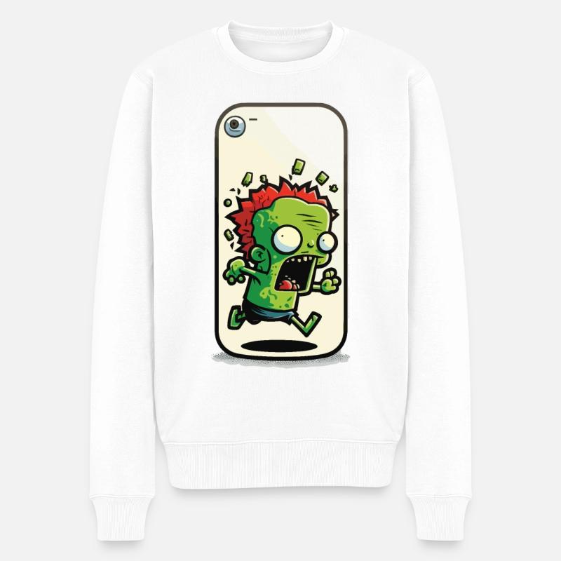 Connecté 24h/24 et 7j/7 - Pull Premium bio Homme - blanc