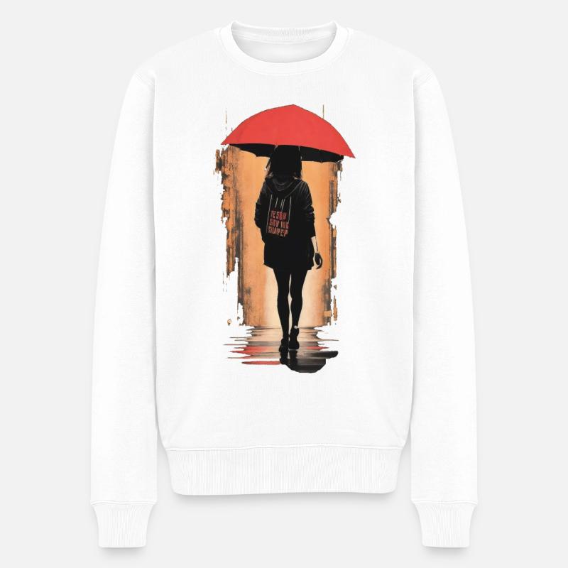 Gehen mit schweren Schritten, besinnlichen Momenten - Männer Premium Bio Pullover - Weiß
