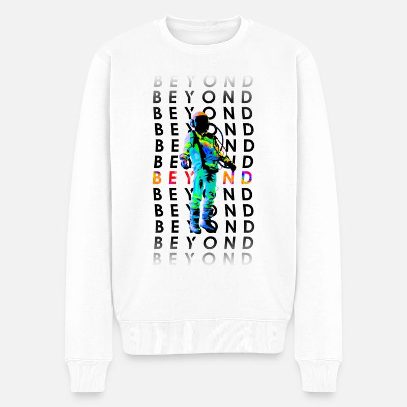 Beyond - Männer Premium Bio Pullover - Weiß