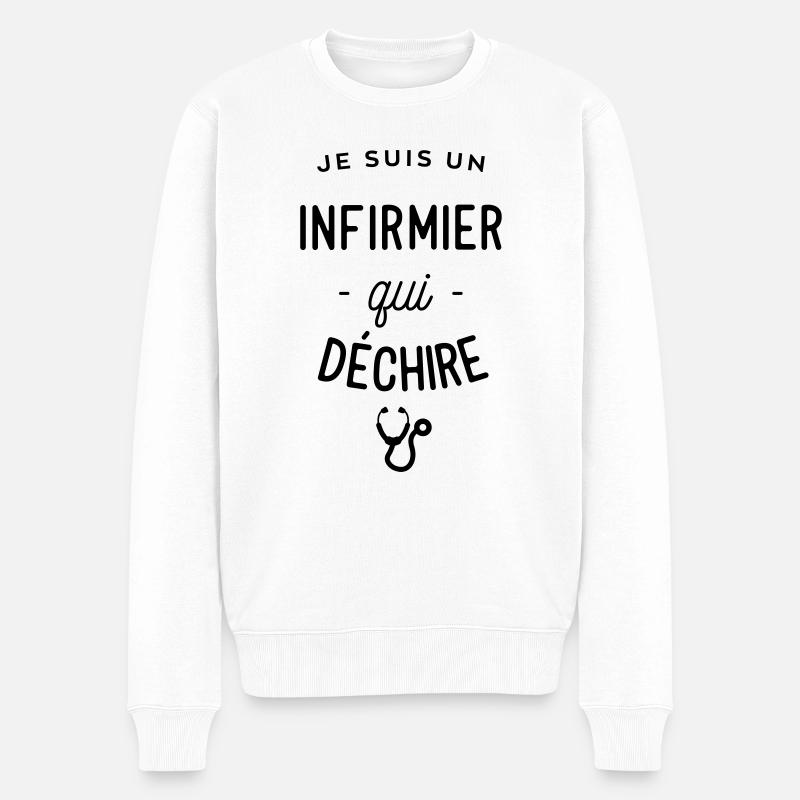 Je suis un infirmier qui déchire - Pull Premium bio Homme - blanc