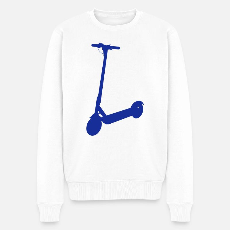 E-Scooter Elektro-Roller - Männer Premium Bio Pullover - Weiß