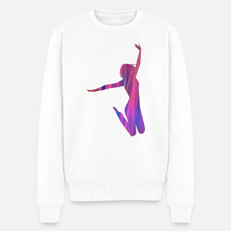 sprung,tan,tänzerin,graffiti,pink,rosa - Männer Premium Bio Pullover - Weiß