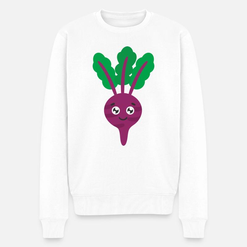 Rote Beete - Männer Premium Bio Pullover - Weiß