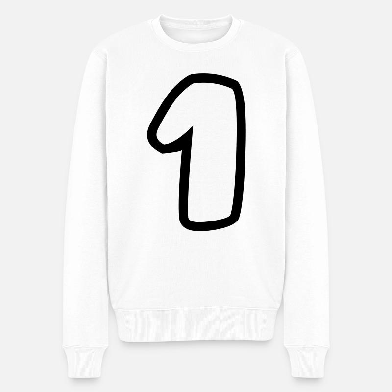 1 - Männer Premium Bio Pullover - Weiß