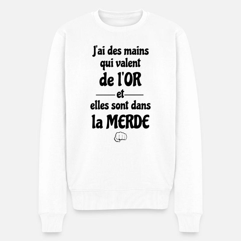 main d'or !! - Pull Premium bio Homme - blanc