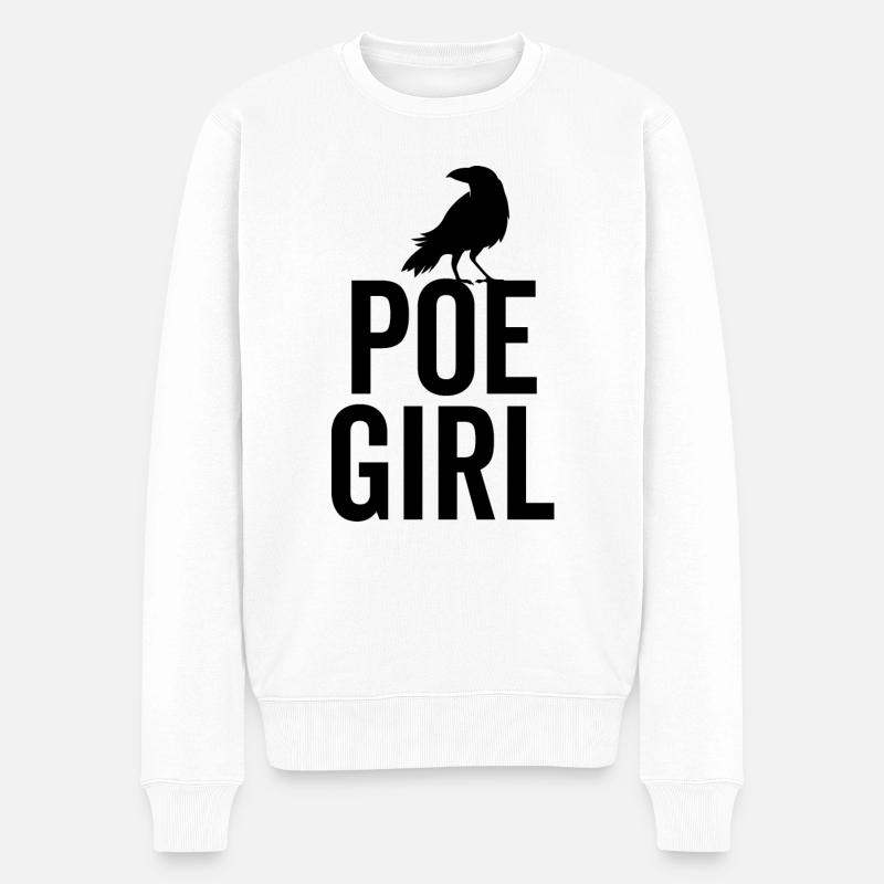 Poe Mädchen - Männer Premium Bio Pullover - Weiß