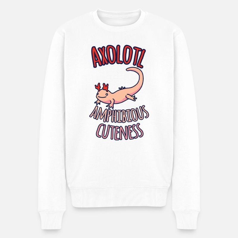 Axolotl Mignonnerie amphibie 2 - Pull Premium bio Homme - blanc