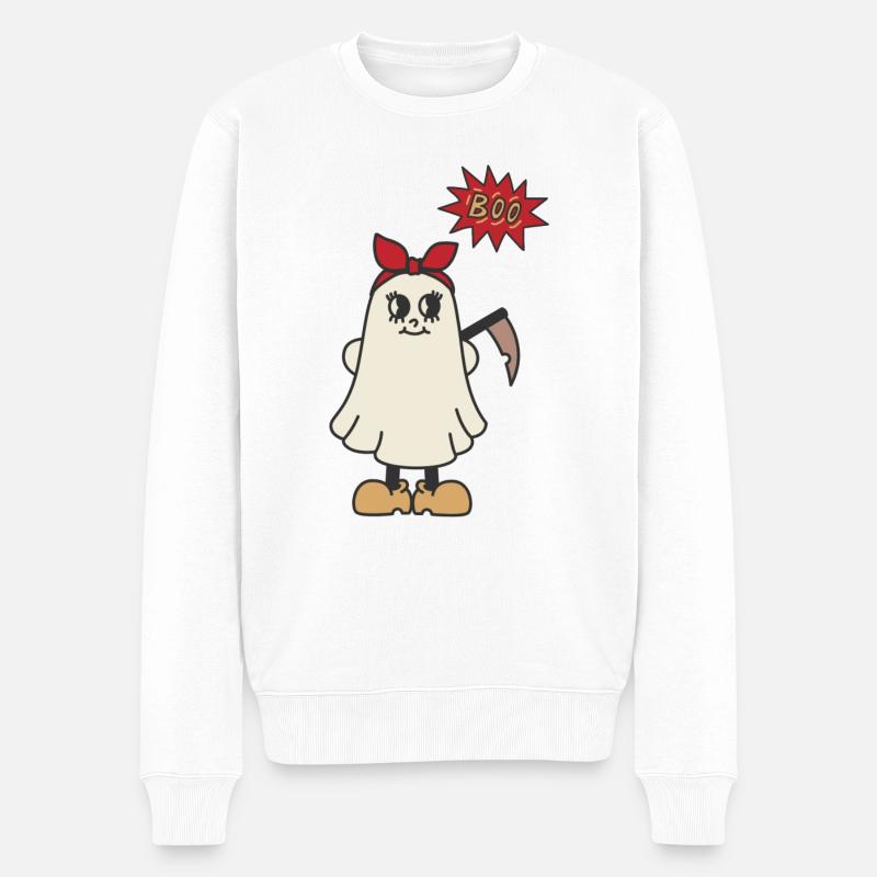 Ghost Of Disapproval - Männer Premium Bio Pullover - Weiß