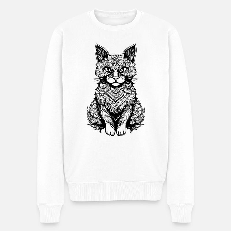 Chat chaton chaton dame - Pull Premium bio Homme - blanc