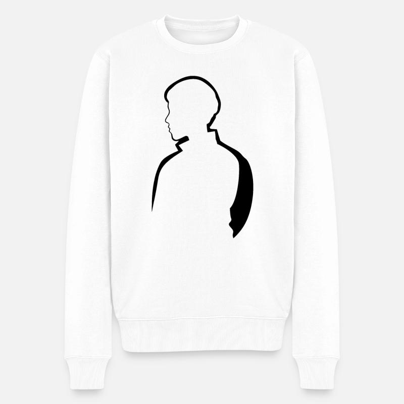 Ikonische Karikatur der Popkultur: Mann-Silhouette - Männer Premium Bio Pullover - Weiß