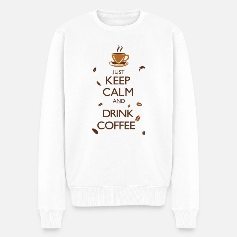 Kaffeepause - Relax & Espresso - Männer Premium Bio Pullover - Weiß