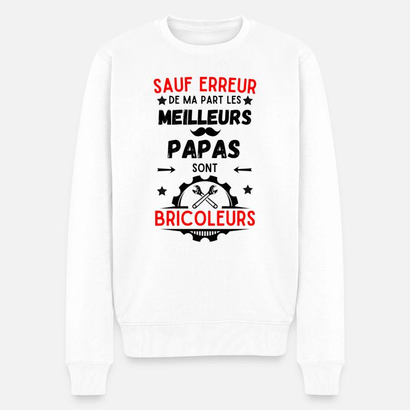 HANDWERKER BESTER PAPA - Männer Premium Bio Pullover - Weiß