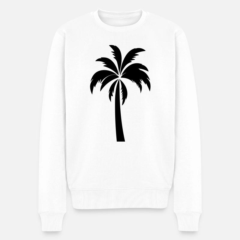 palmier - Pull Premium bio Homme - blanc