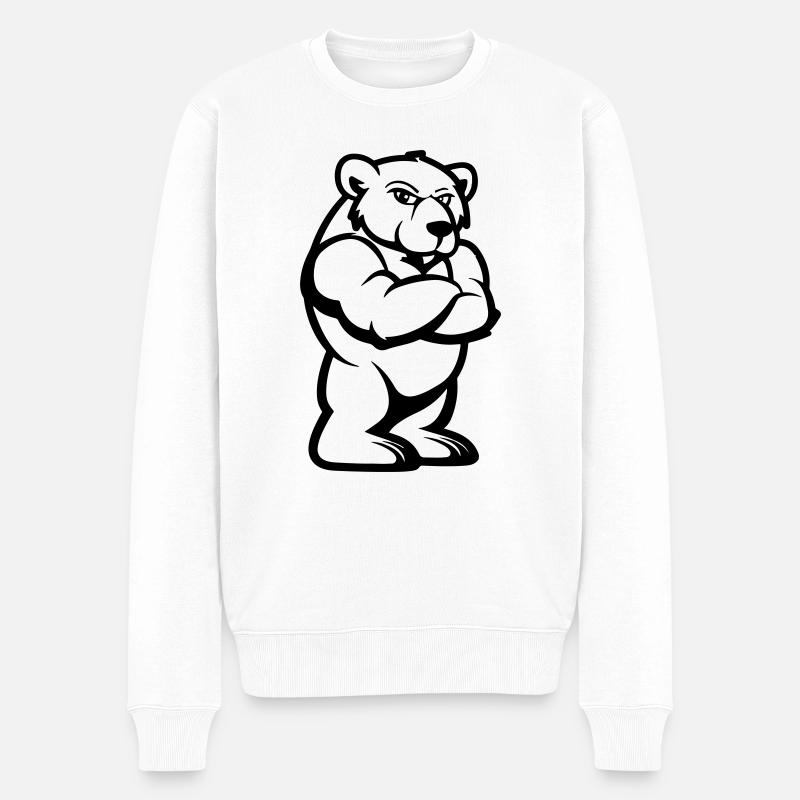 Bande dessinée ours - Pull Premium bio Homme - blanc