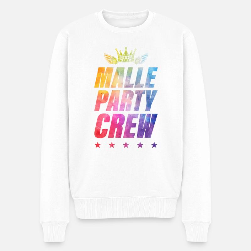 Malle Party Crew - Pull Premium bio Homme - blanc