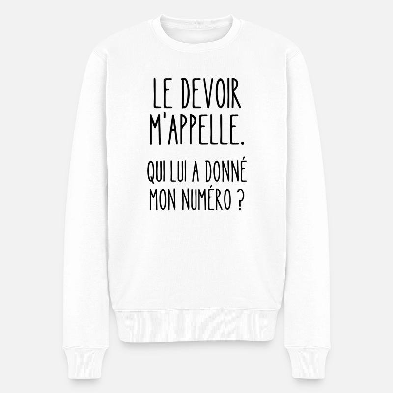 le devoir m'appelle - Pull Premium bio Homme - blanc