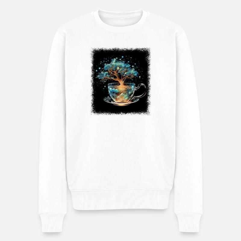 quote birthday present idea bubble tea time - Männer Premium Bio Pullover - Weiß
