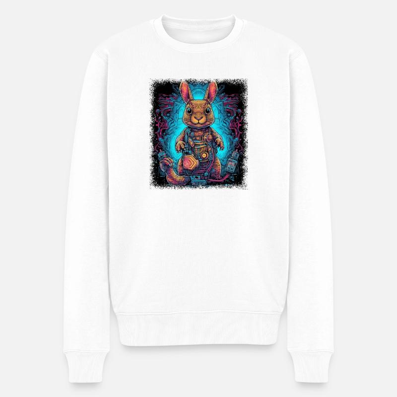Bébé Panda Écureuil gris mexicain - Pull Premium bio Homme - blanc