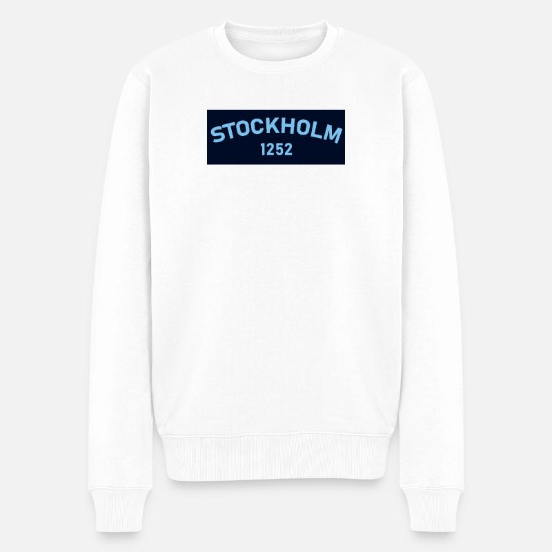 Stockholm 1252 - Männer Premium Bio Pullover - Weiß