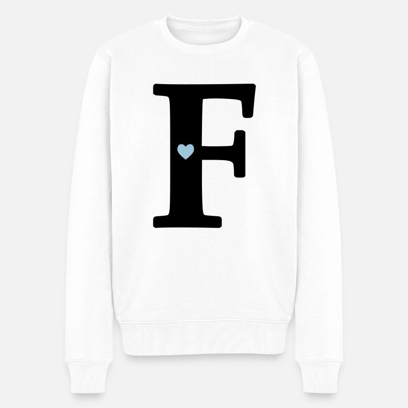 Lettre F Lettre initiale - Pull Premium bio Homme - blanc