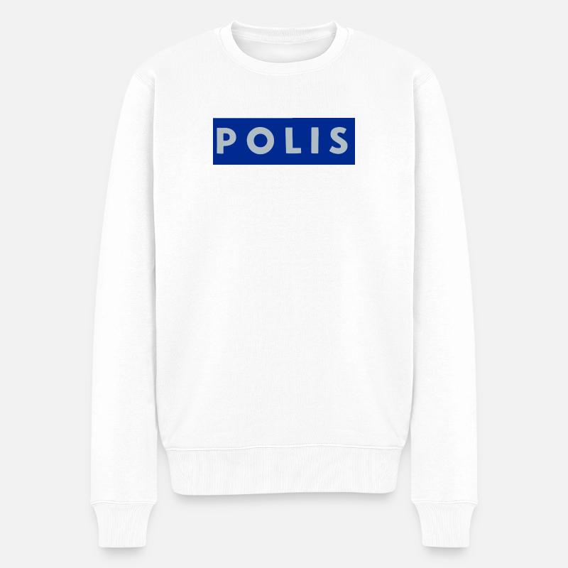 Polizei - Männer Premium Bio Pullover - Weiß