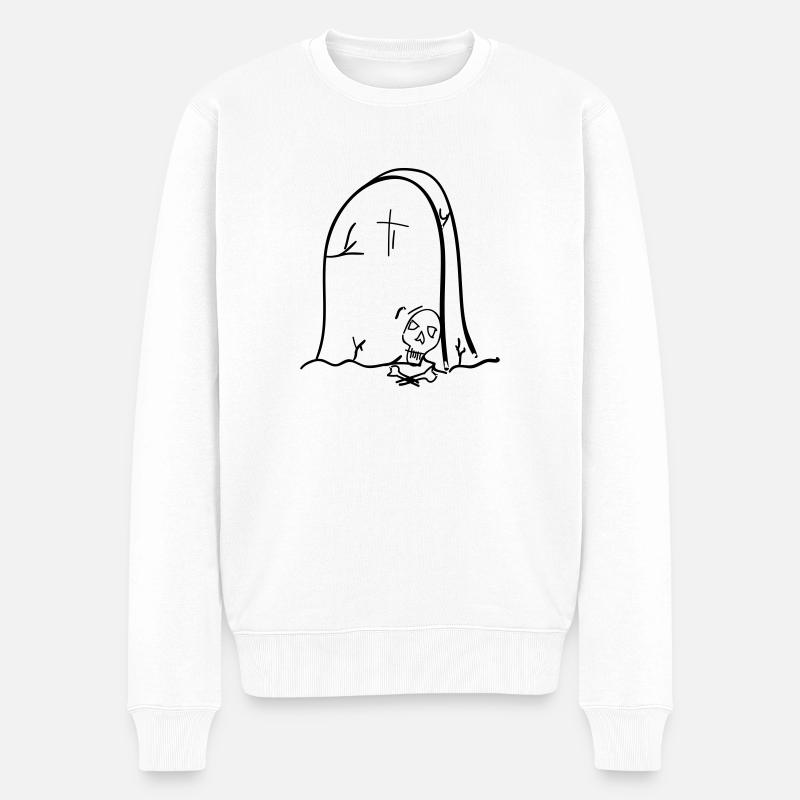 Grabstein - Männer Premium Bio Pullover - Weiß