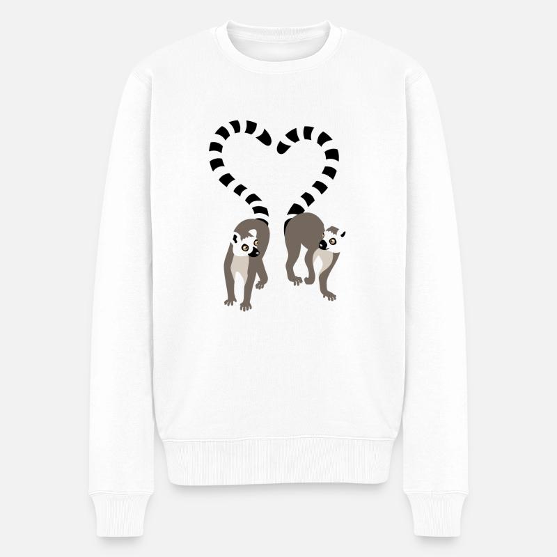 lemur love collection - Männer Premium Bio Pullover - Weiß