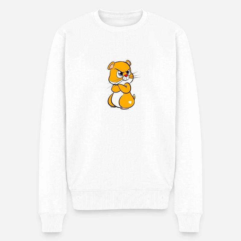 eingeschnappter Hamster - Männer Premium Bio Pullover - Weiß