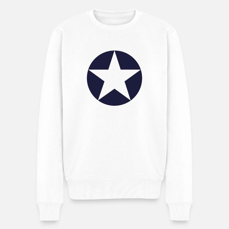 air force - Männer Premium Bio Pullover - Weiß