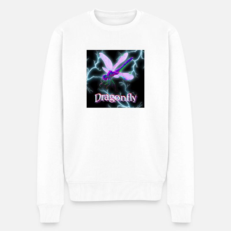 Trippy Dragonfly - Travis Scott Style - Männer Premium Bio Pullover - Weiß