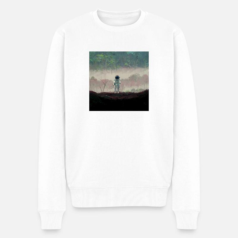 Lonely Voyager 045 - Männer Premium Bio Pullover - Weiß