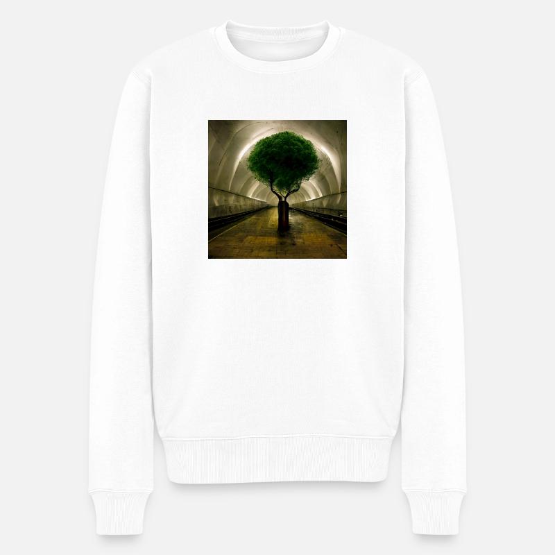 Der Baum - Männer Premium Bio Pullover - Weiß