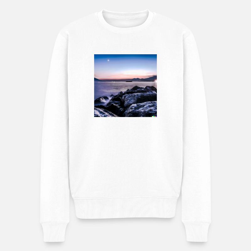 Neon sunset - Männer Premium Bio Pullover - Weiß