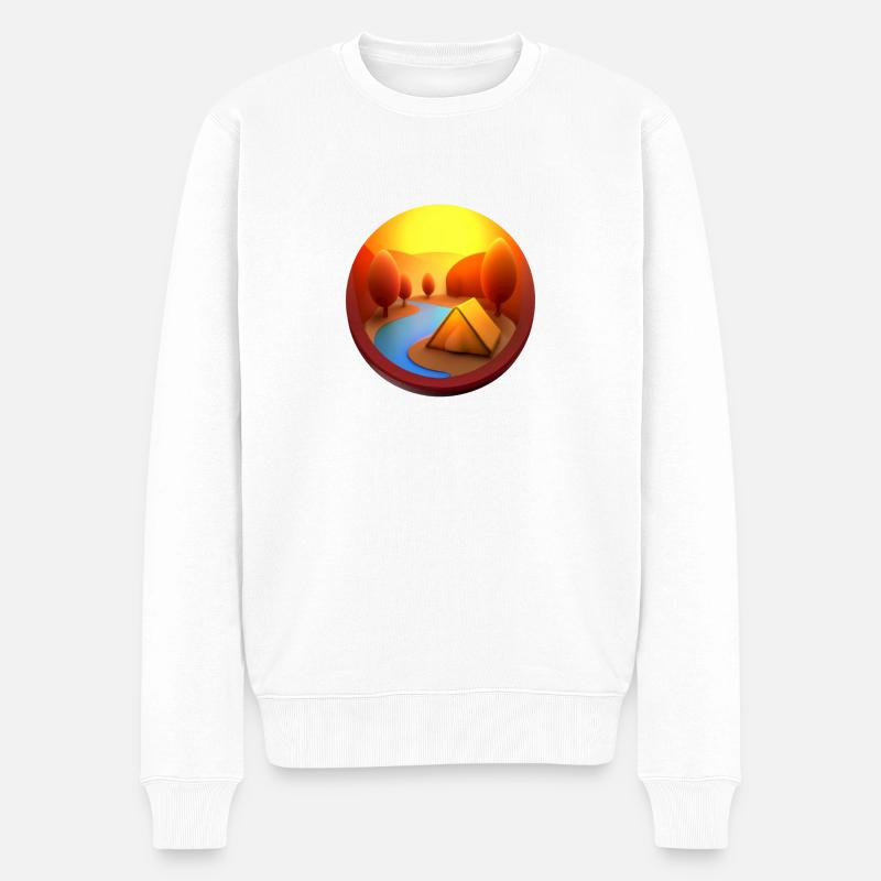 Camping Sunset - Männer Premium Bio Pullover - Weiß